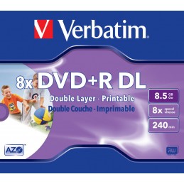DVD+R DL 8,5GB / 240MIN VERBATIM ÉCRITURE 8X IMPRIMABLE - BUNDLE