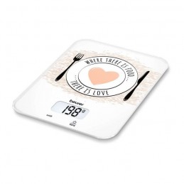 BEURER KS 19 Love - Blanc Balance de cuisine a plat électronique - 5 Kg / 1 g