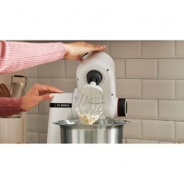 BOSCH MUMS2EW11 Blanc Robot cuisine - 700W - Bol inox 3.8L - Fouet - Crochet pétrisseur - Blender - vue fouet batteur