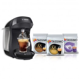 BOSCH TASSIMO HAPPY Noir machine à café + 3 packs de T-Discs offerts