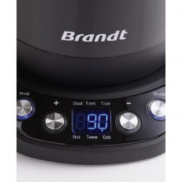 BRANDT BO1200EN Noir Bouilloire électrique 1.2L - 2000W - Base pivotante 360° - vue commandes