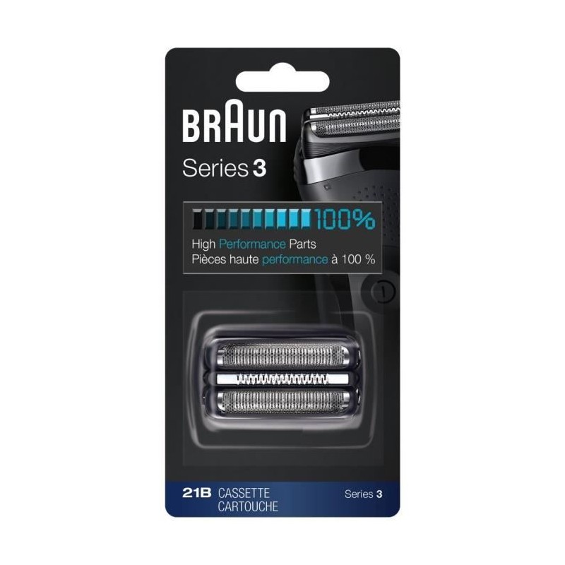 BRAUN 21B Cassette Tête de rechange noir pour les rasoirs Series 3 - vue emballage