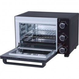 CONTINENTAL EDISON CEMF22B Noir Mini four électrique 22L - 1300W - Rôtissoire, Convection naturelle - vue de trois quart