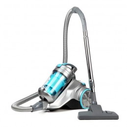 CONTINENTAL EDISON VC800SB Gris et Bleu Silentium Aspirateur traîneau sans sac 3.5L - 800W - 76dB - vue de trois quart