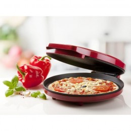 DOMO DO9177PZ Rouge Appareil de cuisson Pizza "My express" - Diam. 30cm - 1450W - vue en situation