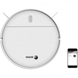 FAGOR FG028 Blanc Aspirateur Robot Wifi 3-en-1 - Balaye, aspire et lave - Bac 200ml - Bac à eau 230ml