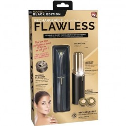 FLAWLESS Noir Epilateur Visage rechargeable USB - 2 Têtes de Remplacement - élimine le duvet en douceur - vue emballage