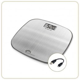 LITTLE BALANCE 8416 Inox Soft USB Pèse-personne sans pile, Rechargeable USB - 180kg - 100g