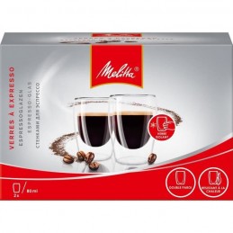 MELITTA Lot de 2 verres isolant pour café Expresso 80ml transparent - vue emballage