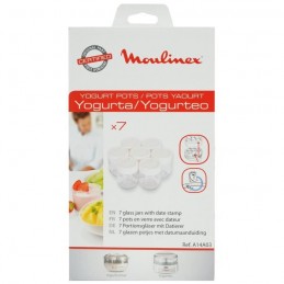 MOULINEX A14A03 7 Pots Verre + Couvercle Blanc pour Yaourtieres Yogurta / Yogurteo - vue emballage
