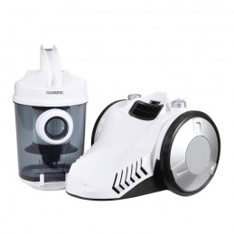 OCEANIC VC10WBAX2 Blanc et Noir Aspirateur traîneau sans sac 3L - 700W - 80dB - vue sac déposé