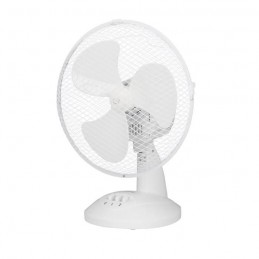 OCEANIC TX-901D Blanc Ventilateur de table diam. 23cm - 30W - Oscillant - vue de trois quart