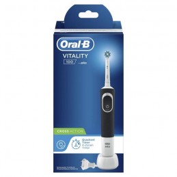 ORAL-B Vitality 100 Noir Brosse a Dents Électrique Rechargeable, 1 Manche, 1 Brossette CrossAction - vue emballage