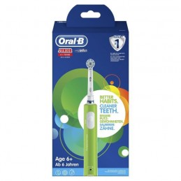 ORAL-B Brosse a Dents Électrique Junior Rechargeable - 1 Manche, 1 Brossette - enfant de 6 ans et plus - Vert - vue emballage