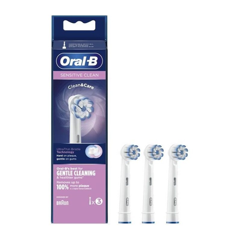 ORAL-B Brossette de Rechange Sensitive Clean (Pack de 3 unités)