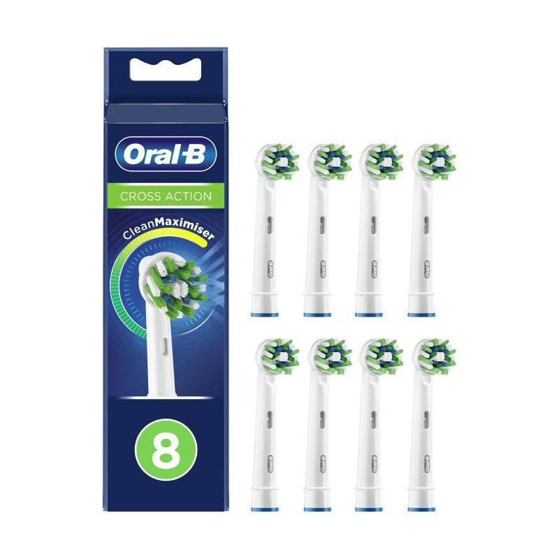 ORAL-B Brossette CrossAction avec Technologie CleanMaximiser (Pack de 8 unités)