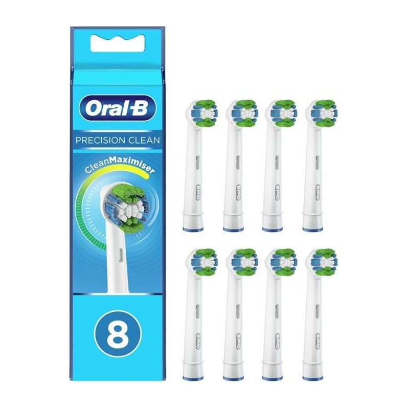 ORAL-B Brossette de Rechange Précision Clean avec Technologie Clean Maximiser (Pack de 8 unités)