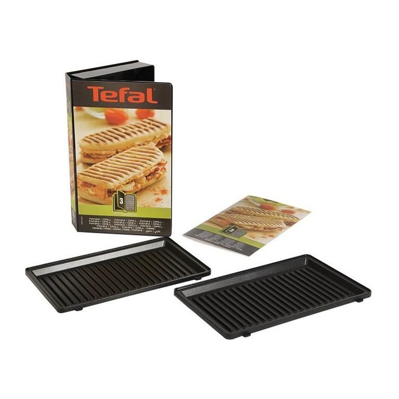 TEFAL XA800312 Lot de 2 Plaques Grill Panini - Snack Collection