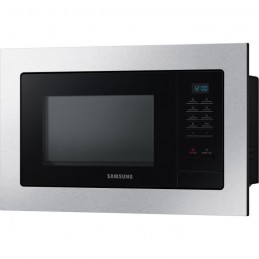 SAMSUNG MS20A7013AT Inox Micro-ondes solo encastrable 20L - 1250W - Plateau 25.5cm - vue de trois quart