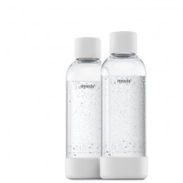 MYSODA 2PB10F-W Blanc Pack de 2 bouteilles 1L White PET et Biocomposite