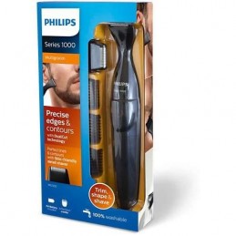 PHILIPS MG1100/16 Noir Tondeuse précision 3 sabots barbe et mini rasoir - a piles - vue emballage