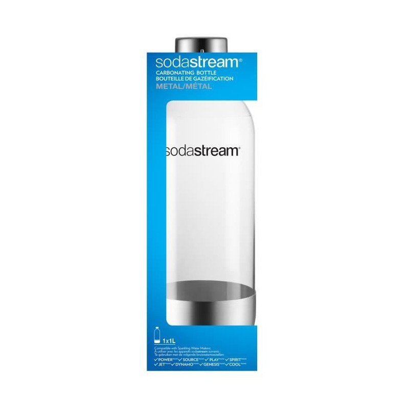 SODASTREAM Bouteille de gazéification grand modèle base métal PET 1L