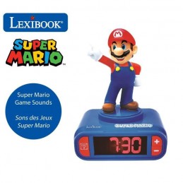 LEXIBOOK SUPER MARIO Réveil digital avec veilleuse lumineuse en 3D et effets sonores