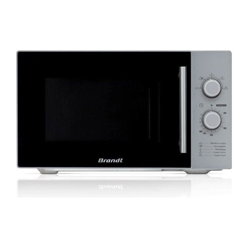 BRANDT SM2602S Silver Micro-ondes monofonction pose libre 26L - 900W - Plateau 32cm