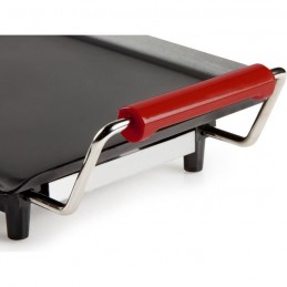 DOMO DO1029TP Noir et rouge Plancha électrique de table - 1800W - 47 x 27 cm - vue zoom poignée