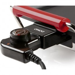 DOMO DO1029TP Noir et rouge Plancha électrique de table - 1800W - 47 x 27 cm - vue zoom thermostat