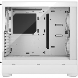 FRACTAL DESIGN Pop Silent White TG Blanc Boitier PC Moyen tour ATX (FD-C-POS1A-04) - vue de profil avec vitre
