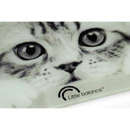 LITTLE BALANCE Pèse-personne Design Chat Noir et Blanc - jusqu'à 180kg - Précision 100g - vue zoom marque