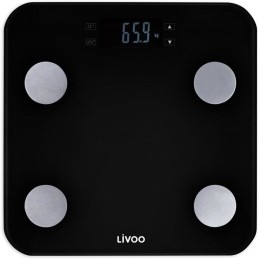 LIVOO DOM427N Noir Pèse-personne impédancemètre - 13 mémoires utilisateurs - LCD - 180kg - Précision 100g