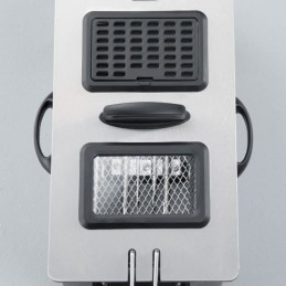 SEVERIN FR2431 Inox Friteuse électrique 3L - 2000W - garantie sans éclaboussure - vue zoom hublot