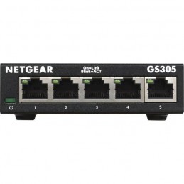 NETGEAR GS305-300PES Switch réseau 5 ports rJ45 Gigabit 10/100/1000 Mbps - Boitier métal - vue de face
