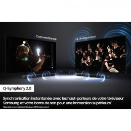 SAMSUNG HW-Q600B Noir Barre de son 3.1.2ch + Accoustic Beam + Dolby Atmos DTS:X - vue Q-Symphony 2.0