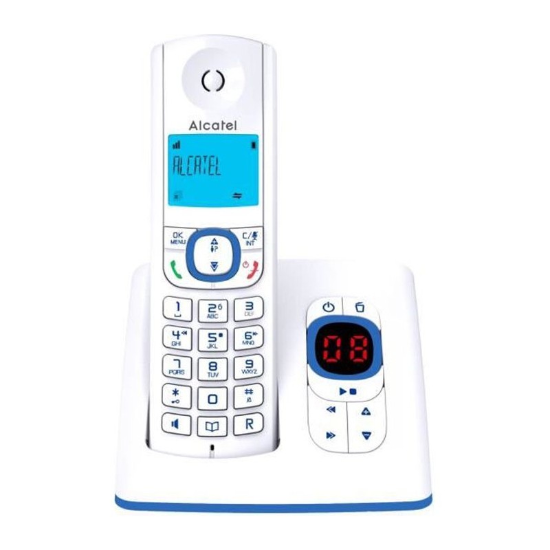 ALCATEL F530 voice Blanc et bleu Téléphone sans fil DECT avec répondeur