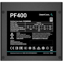 DEEPCOOL PF400 Alimentation PC 400W 80Plus (R-PF400D-HA0B-EU) - vue caractéristiques