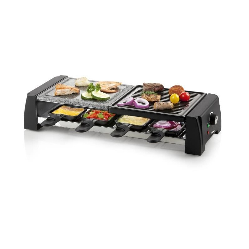 DOMO DO9190G Appareil à raclette, Grill, Pierre à cuire 8 personnes - 1200W