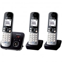 PANASONIC TG6823 Argent et noir Téléphone sans fil Dect Trio avec répondeur