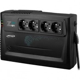 INFOSEC 66083 Zen Live 800 Onduleur Line Interactive 800VA / 480W - 4 Prises FR / SCHUKO - vue de trois quart