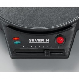 SEVERIN CM2198 Noir Crêpière électrique diam. 30cm - 1000W - Thermostat réglable - spatule et répartiteur de pâte - thermostat
