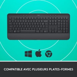 LOGITECH K650 Graphite Clavier sans fil - Ergonomique avec Repose-Poignets - AZERTY - vue compatibilité