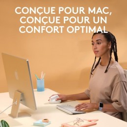 LOGITECH Lift Blanc cassé pour MAC Souris sans fil Ergonomique Verticale (910-006477) - vue confort