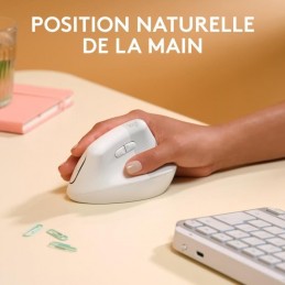 SOURIS ERGONOMIQUE VERTICALE LOGITECH LIFT (BLANC CASSÉ) 