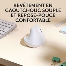 LOGITECH Lift Blanc cassé pour MAC Souris sans fil Ergonomique Verticale (910-006477) - vue confortable