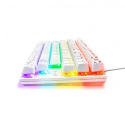 THE G-LAB KEYZ MERCURY Blanc RGB Clavier Mécanique TKL Gamer Filaire USB - AZERTY - vue de profil