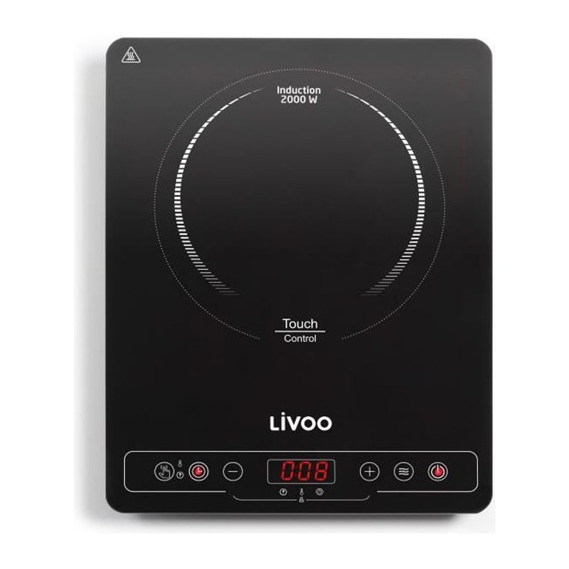 LIVOO DOC235 Noir Plaque à induction Simple à poser 22cm - 2000W