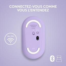 Logitech M350 Lavender Souris sans fil - nano récepteur USB (910-006752) - vue de dessous