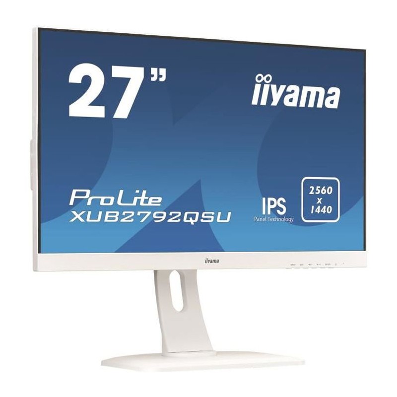 IIYAMA XUB2792QSU-W1 Blanc Ecran PC 27'' WQHD - Dalle IPS - 5ms - DP / HDMI / DVI - FreeSync